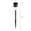 Nature Spring Set of 12 Solar Path Lights, 12.2-inch Stainless Steel Outdoor Stake Lighting for Garden (Black) 793709GSC